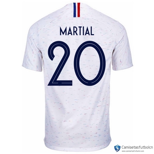 Camiseta Seleccion Francia Segunda equipo Martial 2018 Blanco